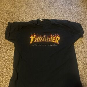 Thrasher Black Tee with Bold Design